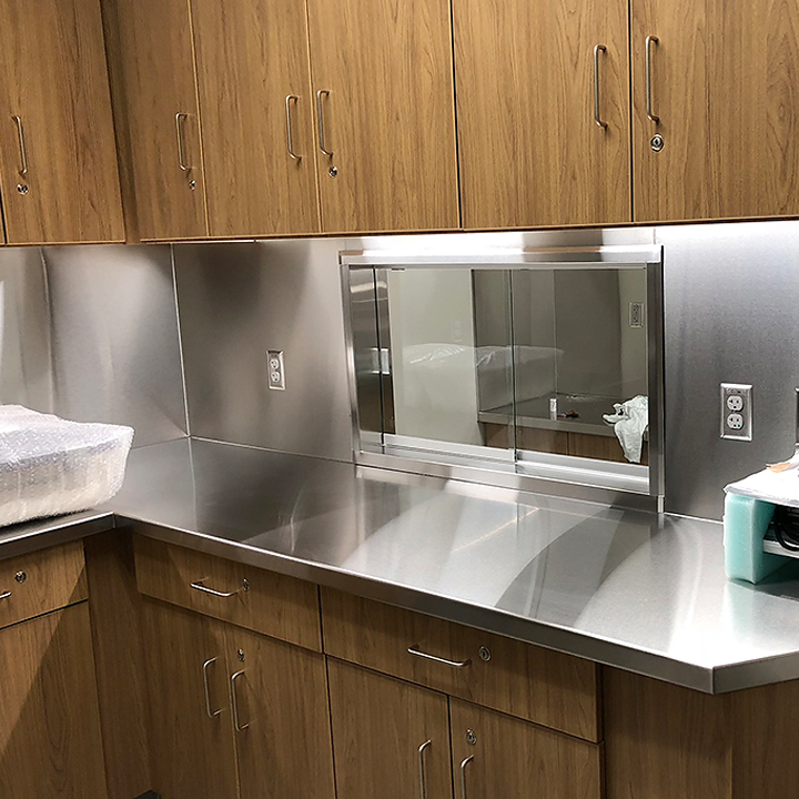 medical lab backsplash