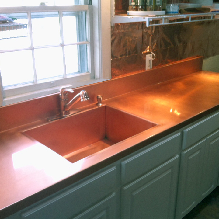 Copper sink for residential work