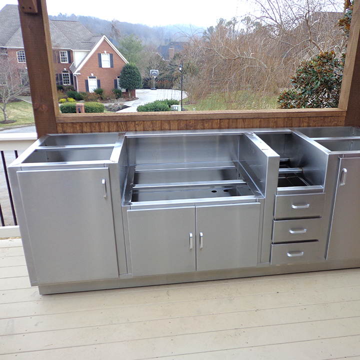 Grill cabinet installation